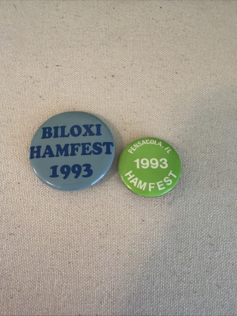 Lot of 2 Hamfest 1993 Button Pinbacks Biloxi Penscola